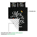 LGBTQ+ quilt blanket showing the printable black front and white quilted backing