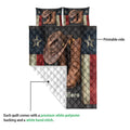 Cowboy quilt blanket showing western hat and boots artwork with a visible printed side and white backing