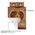 Rough Collie quilt blanket showing the printed front and white quilted reverse