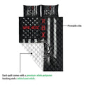 BMX quilt showing the printed rider design and white quilted backing in a product detail view