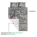 Close view of Jack Russell quilt blanket showing the printed front and soft white quilted reverse