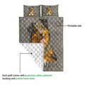 Australian Shepherd quilt showing the printed front and white diamond-stitched reverse backing