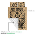 Motocross quilt showing a printed dirt bike rider design, quilted white backing, and the printable front side