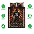 American football quilt blanket shown with matching pillowcase options and icons highlighting product features