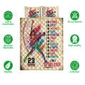 Softball quilt blanket with vibrant female player artwork, motivational message, and matching pillowcase options