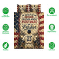 Baseball quilt bedding set shown with player artwork, quilted texture, and soft breathable care feature icons