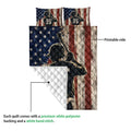 Baseball quilt blanket showing the printed front artwork and white quilted backing