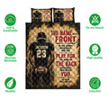 American football quilt bedding set shown front-facing with player artwork and bold sports-inspired colors