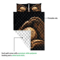Baseball quilt bedding set showing the printed front and contrasting quilted backing
