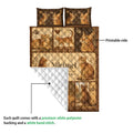 Bengal cat quilt showing the printed front artwork and white quilted backing in a detailed product view