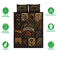 Dirt track racing quilt bedding set shown front-facing with checkered flags, racing graphics and feature icons