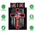 Paramedic quilt bedding set shown with Star of Life artwork and black, red, white, and blue design
