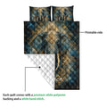 Elephant quilt bedding set showing the printed front and white diamond-quilted backing