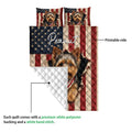 Yorkshire Terrier quilt showing printed front artwork and white quilted backing detail