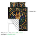 Giraffe quilt blanket detail showing the printed front and white quilted polyester backing