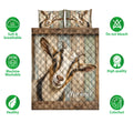 Goat quilt blanket with rustic wood artwork and soft breathable bedding feature icons