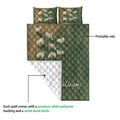 Sheep quilt blanket showing the printed front, white quilted backing, and stitched construction