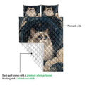 Ragdoll cat quilt showing the printed front and white quilted backing in a detailed product view