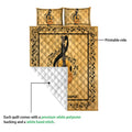 Guitar quilt blanket detail showing the printed musical artwork and white quilted reverse