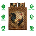 Chicken quilt bedding set shown with rooster artwork and soft breathable design features