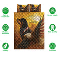 Rottweiler quilt bedding set with bald eagle artwork and soft breathable feature icons