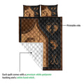 Fishing quilt bedding set showing the printed front design and white quilted backing detail