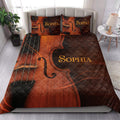 Chello quilt bedding styled on a contemporary bed in a bright bedroom