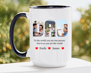 Personalized Dad Mug, Custom Picture Coffee Mug for Dad, Custom Photo Dad & Child Coffee Cup, Gift for Dad, New Dad, Father's Day Gift
