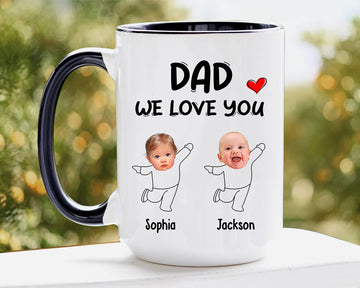 Personalized Dad Mug, Baby Face Coffee Mug, Custom Child Photo Coffee Cup, Mugs with Baby Picture, Gift for Dad, Grandpa, Father's Day Gift