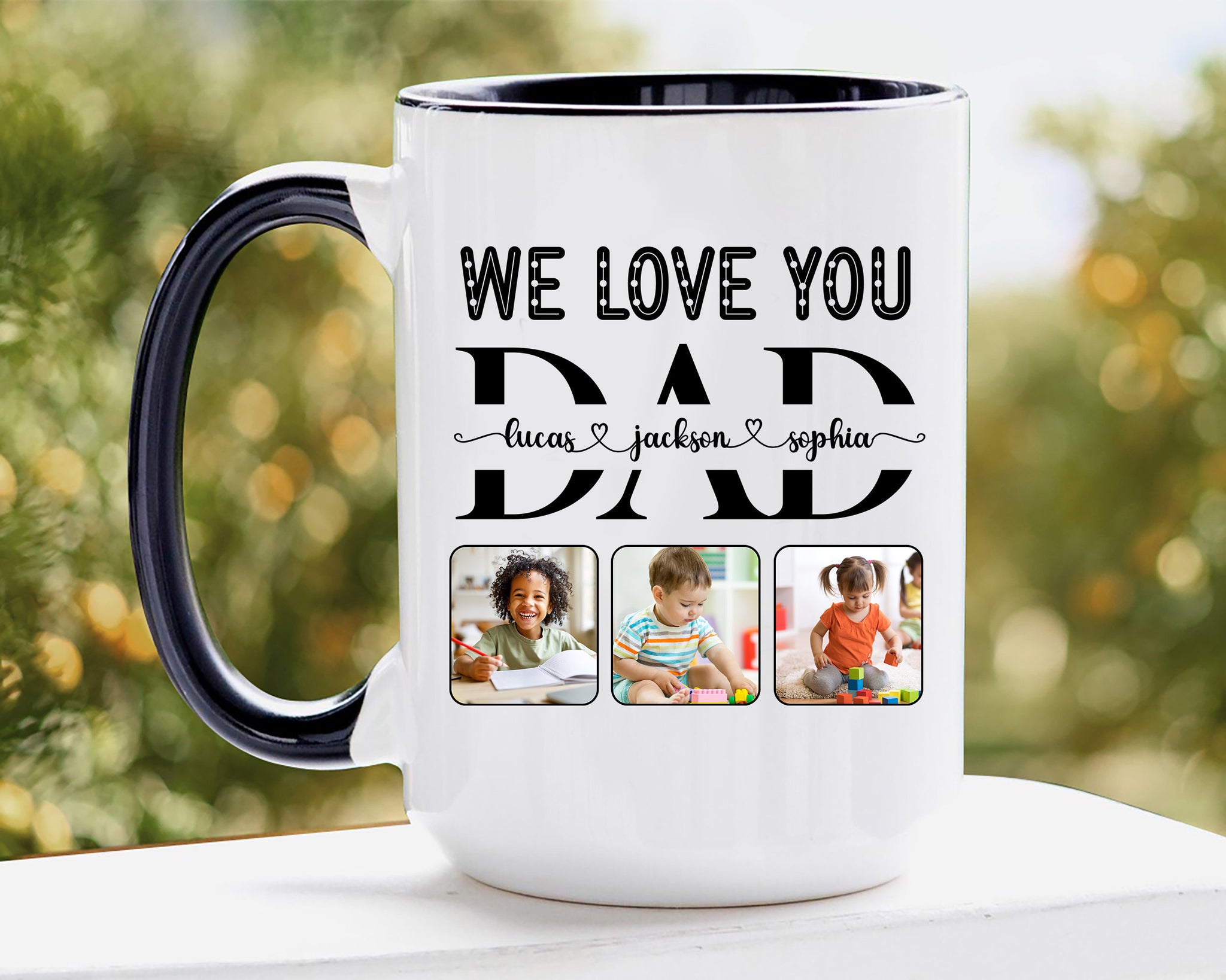 Personalized Dad Mug, Mug with Photo, Custom Kid's Photo Coffee Mug, Custom Photo Dad & Child Coffee Cup, Gift for Dad, Father's Day Gift