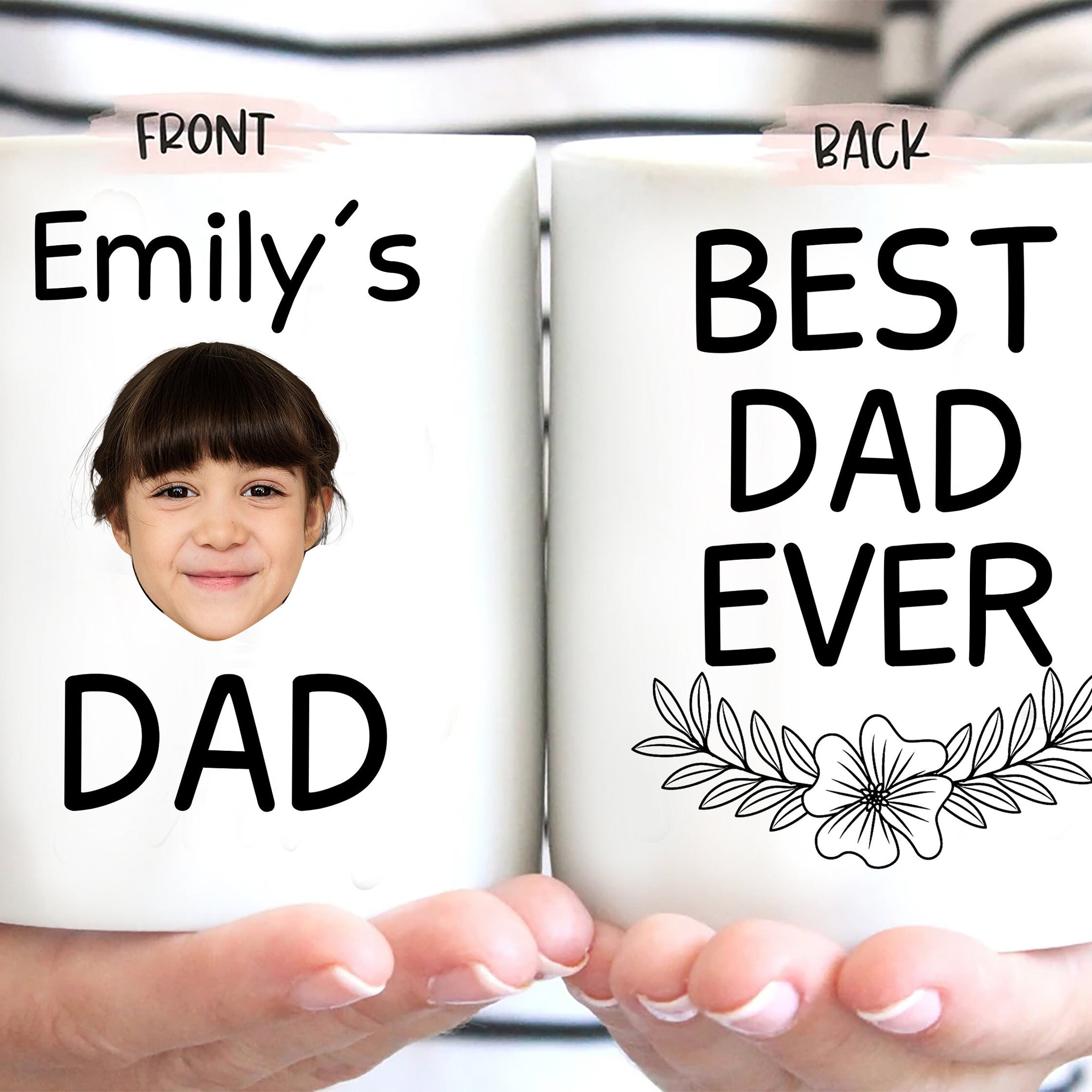 Personalized Photo of Kid Mug, Best Dad Ever Mug, Baby Face Coffee Mug, Custom Kid Picture Coffee Cup, Gift for Dad, Father's Day Gift