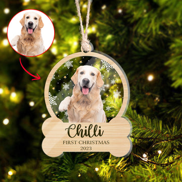 Personalized Pet Christmas 4D Shake Ornament, Custom Photo Dog Christmas Tree Ornament, Dog Christmas Home Decor, Xmas Gift for Dog Lover