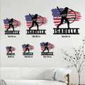 Softball metal sign size guide showing six available square sizes from 8 by 8 to 24 by 24 inches