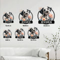 Dalmatian metal sign size guide showing 8, 10, 12, 14, 18, and 24 inch options