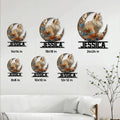 Ragdoll cat crescent moon metal sign size guide showing available square dimensions from 8 by 8 to 24 by 24 inches