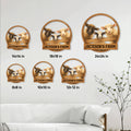 Sheep farm metal sign size guide showing six available square size options