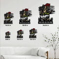 Firefighter metal sign size guide displaying 8, 10, 12, 14, 18, and 24 inch options