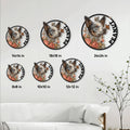 Australian Cattle Dog metal sign size guide showing available round sizes from 8 to 24 inches