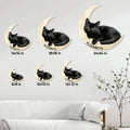Black cat crescent moon metal sign size guide showing multiple square size options