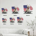Westie metal sign size guide showing available square sizes from 8 by 8 to 24 by 24 inches