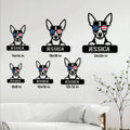 Rat Terrier metal sign size guide showing available square sizes from 8 by 8 to 24 by 24 inches
