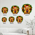 Christmas poodle metal sign shown in multiple sizes, from 8 by 8 to 24 by 24 inches