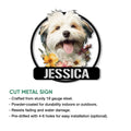 Lhasa Apso metal sign shown with cut-metal sign features and indoor or outdoor use