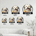 Lhasa Apso metal sign size guide showing six available square dimensions