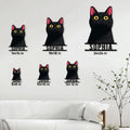Black cat metal sign size guide showing available square dimensions from 8 by 8 to 24 by 24 inches