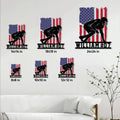 Football metal sign size guide showing available square sizes from 8 by 8 to 24 by 24 inches