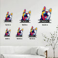 Husky portrait metal sign displayed in multiple size options on a living room wall
