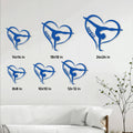 Gymnastics metal sign shown in multiple size options above a living room sofa