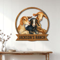 Goat ranch wall sign displayed on white farmhouse paneling above a wooden console