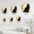 Maine Coon cat metal sign shown in multiple size options on a living room wall